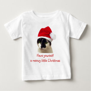 Cat with Santa's Hat Baby T-Shirt