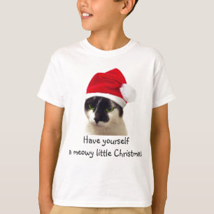 Cat with Santa's Hat T-Shirt