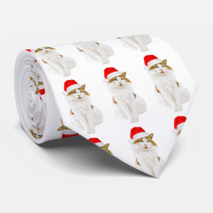 Cat with Santa's Hat Tie