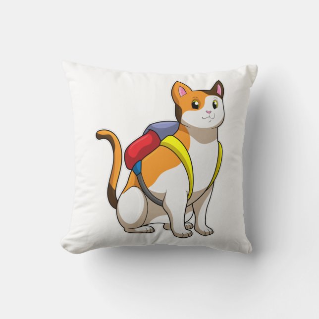 Cat with Satchel Cushion (Front)