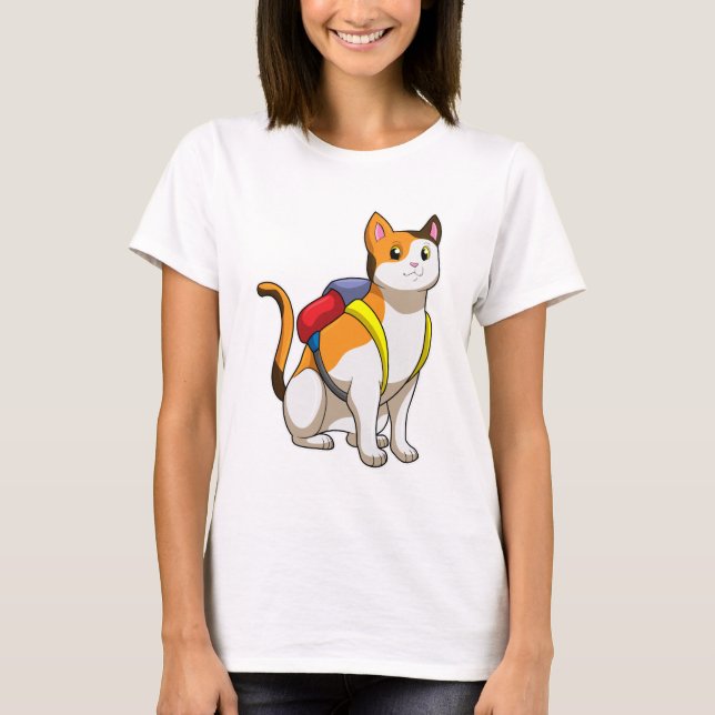 Cat with Satchel T-Shirt (Front)