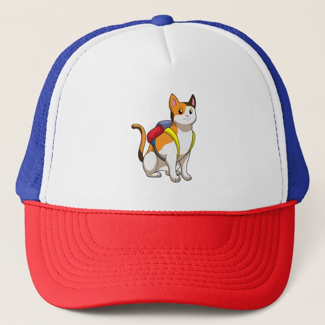 Cat with Satchel Trucker Hat (Front)
