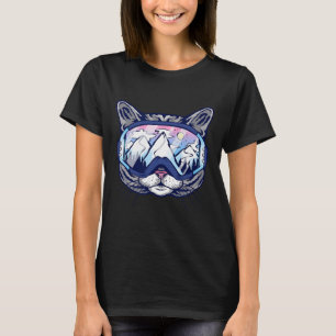 Cat With Ski Goggles Skiing Design For Skiers T-Shirt