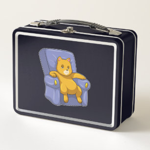 Cat with Sofa Metal Lunch Box
