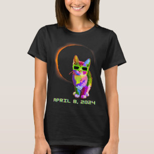 Cat With Solar Eclipse Glasses 2024 Total Solar Ec T-Shirt