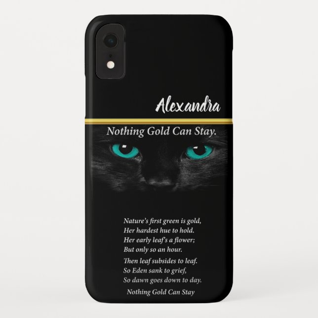 Cat with some turquoise eyes Robert Frost poem Case-Mate iPhone Case (Back)