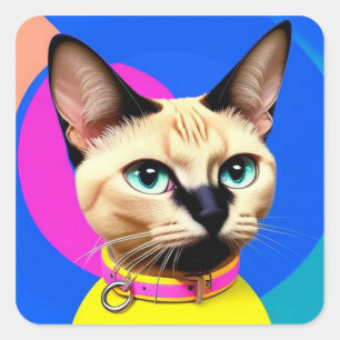 Cat With Striking Eyes Square Sticker