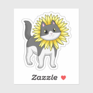 Cat with Sunflower