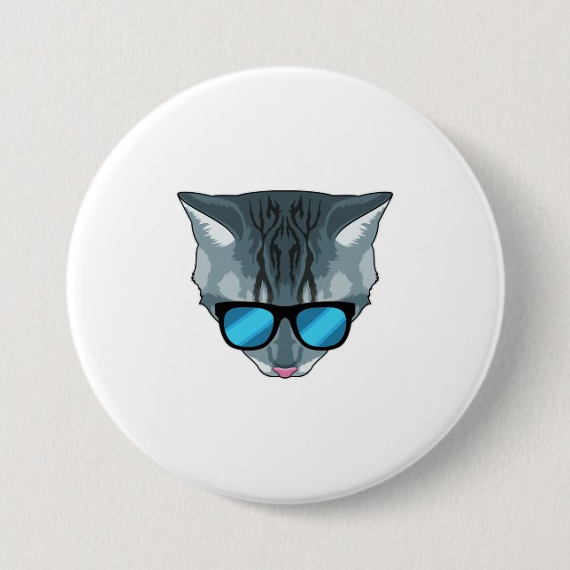 Cat with Sunglasses 7.5 Cm Round Badge (Front)