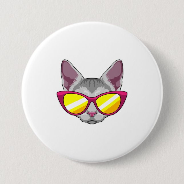 Cat with Sunglasses 7.5 Cm Round Badge (Front)