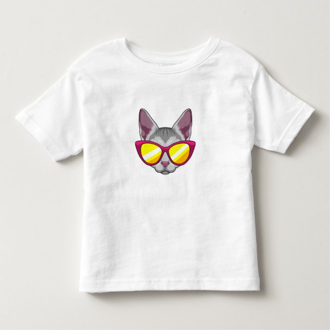 Cat with Sunglasses Toddler T-Shirt (Front)