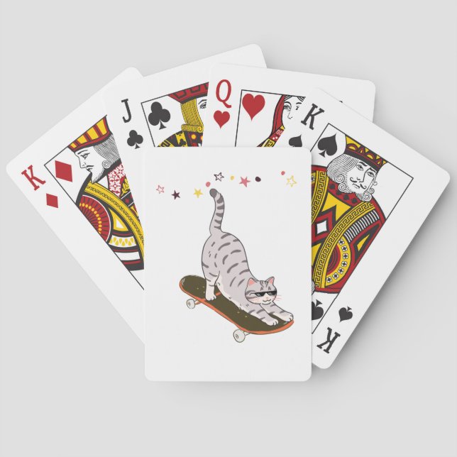 Cat with the Board Playing Cards (Back)