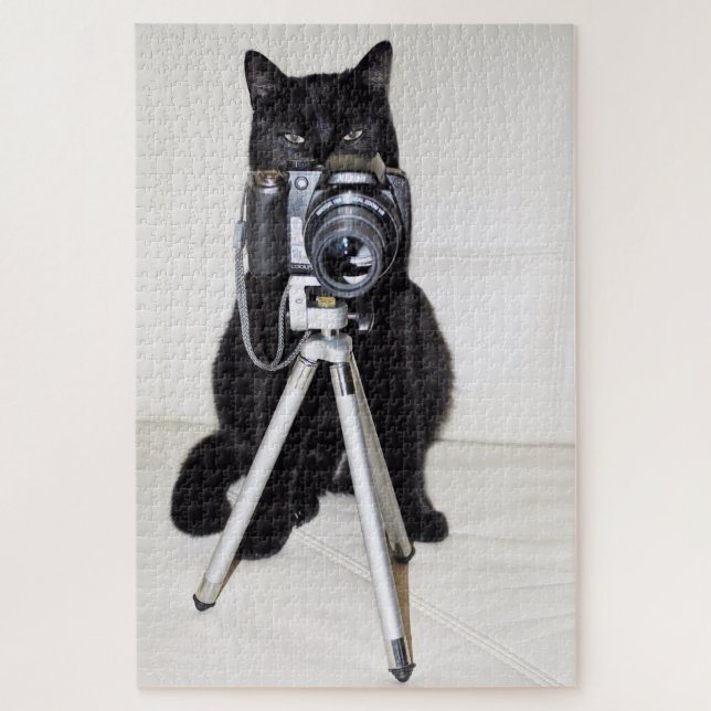 Cat with the camera jigsaw puzzle (Vertical)
