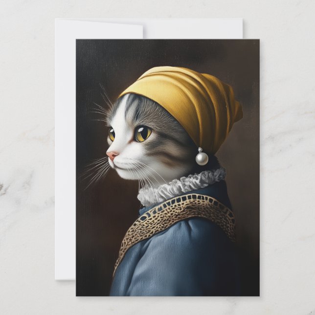 Cat with the Pearl Earring Invitation (Front)