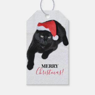 Cat with the Red Santa Hat Gift Tags