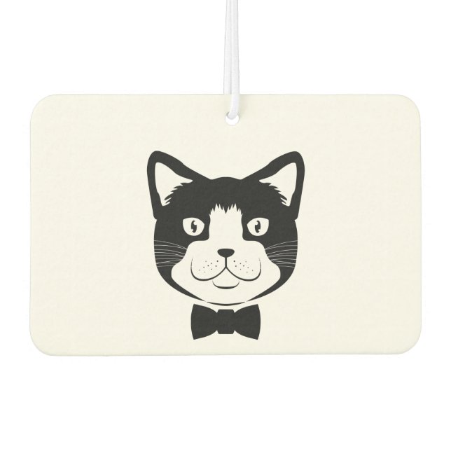 Cat With Tie Car Air Freshener (Front)
