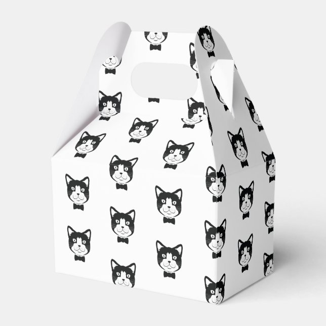 Cat With Tie Favour Box (Front Side)