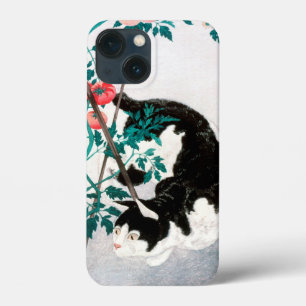 Cat with Tomato Plant (1931) by Hiroaki Takahashi iPhone 13 Mini Case