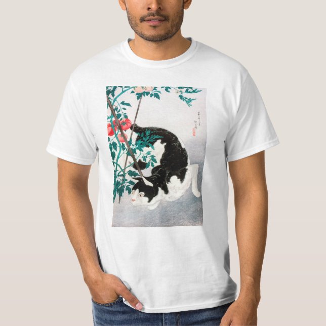 Cat with Tomato Plant (1931) by Hiroaki Takahashi T-Shirt (Front)