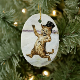 Cat with Top Hat & Cane • Louis Wain • Ornament