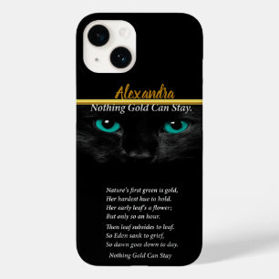 Cat with turquoise eyes Robert Frost poem   Case-Mate iPhone 14 Case
