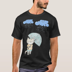 Cat With Umbrella In The Rain Cat T-Shirt