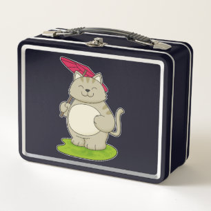 Cat with  Umbrella Metal Lunch Box