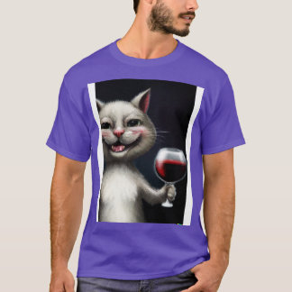 Cat with Wine 1 T-Shirt