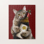 Cat With Wine Bottle Jigsaw Puzzle<br><div class="desc">It's wine time! | Avanti,  the Global Humour Brand™ has been entertaining the world with its Feel Good Funny greeting cards for over 40 years. Our characters live life to the fullest and celebrate the humour in everyday life.</div>