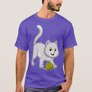Cat with Wool yarn ball T-Shirt