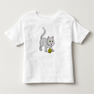 Cat with Wool yarn ball Toddler T-Shirt