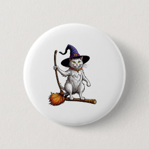 Cat Wizard Halloween Witch Mystical Cat Lovers _1 6 Cm Round Badge