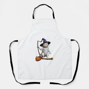 Cat Wizard Halloween Witch Mystical Cat Lovers Apron
