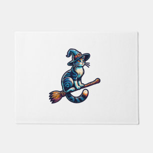 Cat Wizard Halloween Witch Mystical Cat Lovers Hal Doormat
