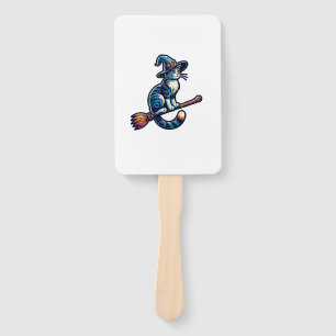 Cat Wizard Halloween Witch Mystical Cat Lovers Hal Hand Fan