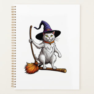 Cat Wizard Halloween Witch Mystical Cat Lovers Lon Planner