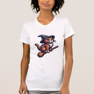Cat Wizard Halloween Witch Mystical Cat Lovers T-Shirt