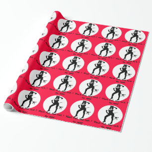 Cat woman silhouette wrapping paper