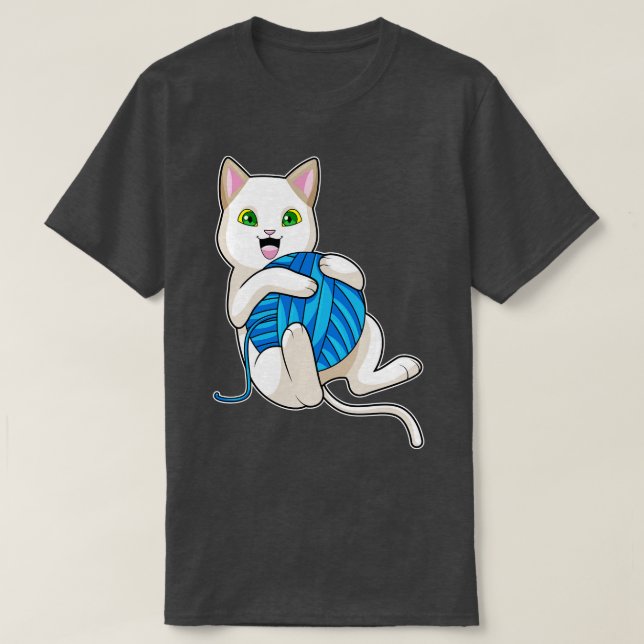 Cat Wool yarn ball T-Shirt (Design Front)