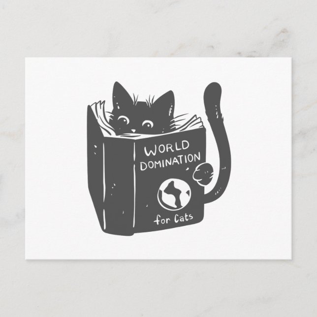 Cat world domination for cats - Choose back colour Postcard (Front)