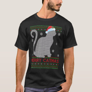 Cat Xmas Santa Merry Catmas Ugly Cat Christmas T-Shirt