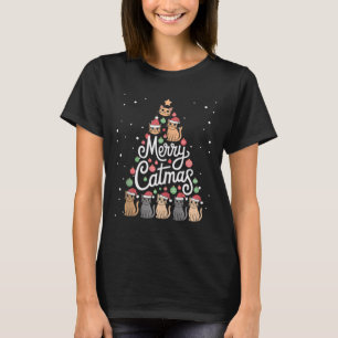 Cat Xmas Tree Cats Christmas Tree Marry Catmas Tan T-Shirt