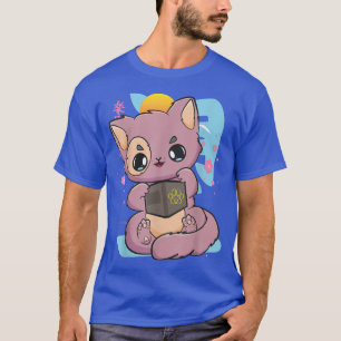 Cat Yami Kawaii Neko Pastel Goth Book Lover Chibi  T-Shirt