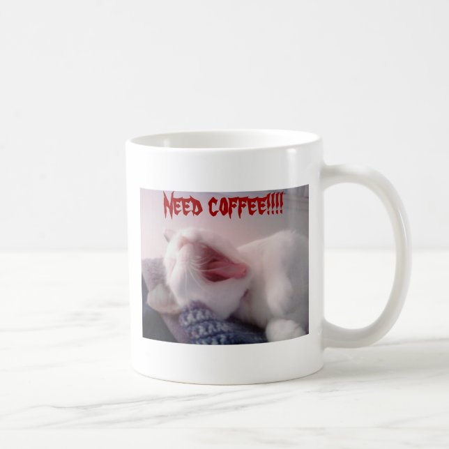 Cat Yawning Coffee Mug (Right)