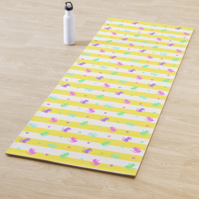 CAT Yellow Border Yoga Mat (In Situ)