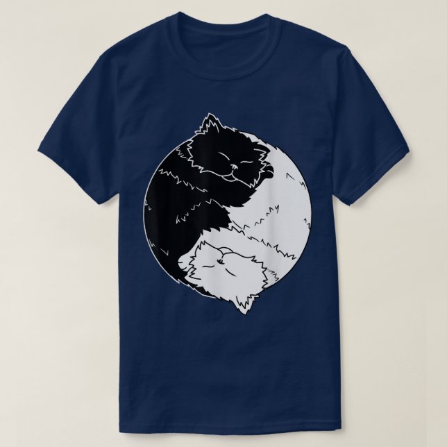 Cat yin and yang cats gifts sleep  T-Shirt (Design Front)