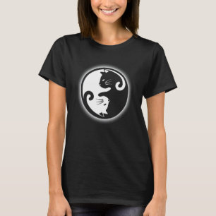 Cat Yin Yang Cat Pattern for Women, Teens, Girls, T-Shirt