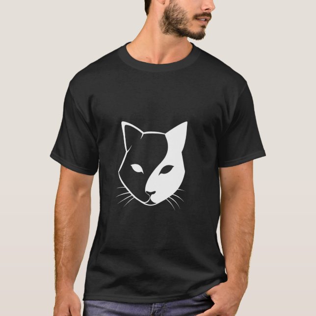Cat Yin Yang Design T-Shirt (Front)