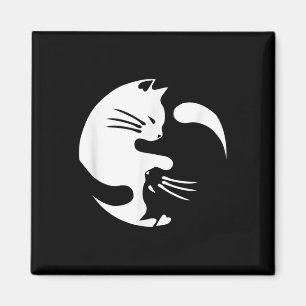 Cat Yin Yang Peace Loving Interconnected Gift Idea Magnet