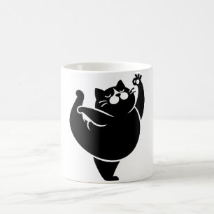 *Cat Yoga #13 Digital Art Coffee Mug